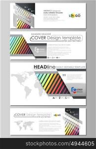 Social media and email headers set, modern banners. Business templates. Vector layout in popular sizes. Bright color rectangles, colorful design with geometric rectangular shapes, abstract background.. Social media and email headers set, modern banners. Business templates. Easy editable abstract design template, flat layout in popular sizes, vector illustration. Bright color rectangles, colorful design with geometric rectangular shapes forming abstract beautiful background.