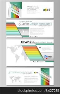 Social media and email headers set, modern banners. Business templates. Vector layout in popular sizes. Bright color rectangles, colorful design, rectangular shapes, abstract beautiful background.. Social media and email headers set, modern banners. Business templates. Easy editable abstract design template, flat layout in popular sizes, vector illustration. Bright color rectangles, colorful design with overlapping geometric rectangular shapes forming abstract beautiful background.