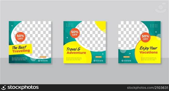 Social media banner design post travel