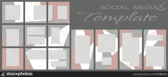 Social media banner template. Editable mockup for stories, personal blog, layout for promotion.
