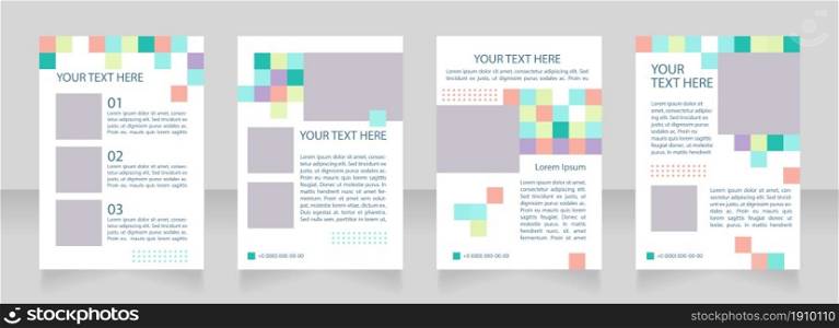Social media business blank brochure layout design. Commerce strategy. Vertical poster template set with empty copy space for text. Premade corporate reports collection. Editable flyer paper pages. Social media business blank brochure layout design