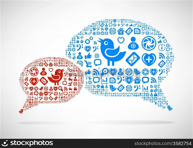 Social Media concept. Cloud icon in the form of speech bubble