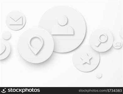 Social media concept with paper circles in material design style