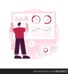 Social media dashboard abstract concept vector illustration. Marketing interface, social media metrics, schedule posting, online digital campaign, image-based content calendar abstract metaphor.. Social media dashboard abstract concept vector illustration.