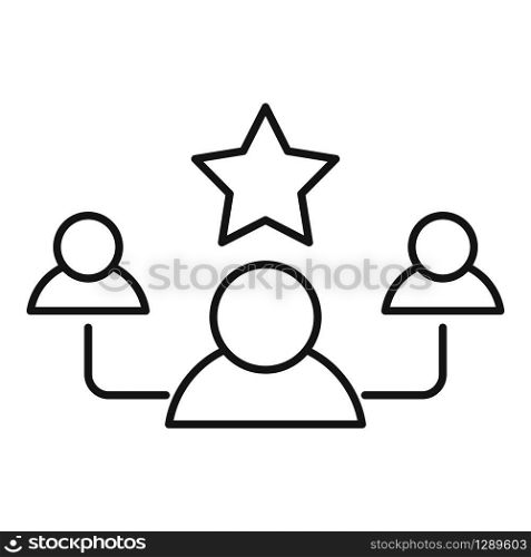 Social media group icon. Outline social media group vector icon for web design isolated on white background. Social media group icon, outline style