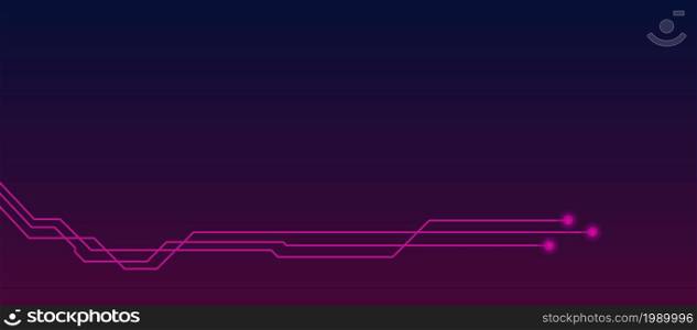 Social media header template with pcb tracks and copy space on dark gradient. Social cover or banner in techno style. Vector illustration.. Social media header template with pcb tracks and copy space on dark gradient. Social cover or banner in techno style.