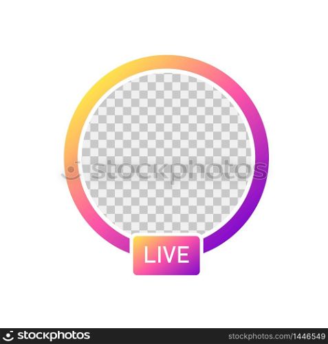Social media icon avatar stories. stories user video with colorful gradient on isolated background. vector illustration. Social media icon avatar stories. stories user video with colorful gradient on isolated background. vector eps10