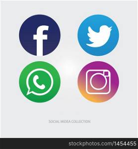Social Media Icon logo design collection set