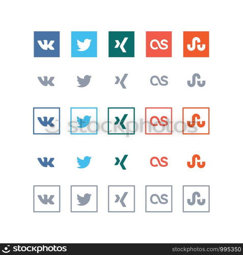 Social media icon set design vector