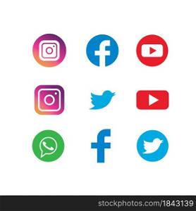 social media icon vector for editoria design web template