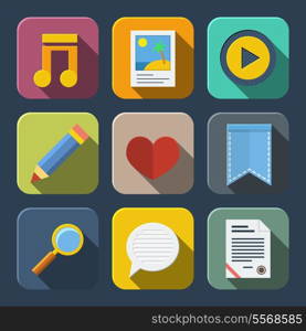 Social media icons for web or mobile vector illustration