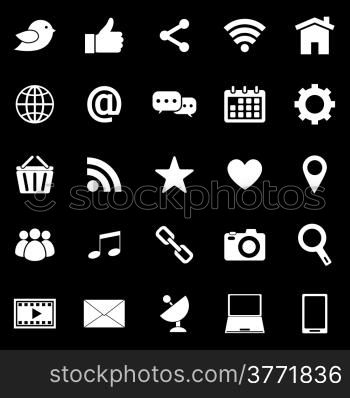 Social media icons on black background, stock vector