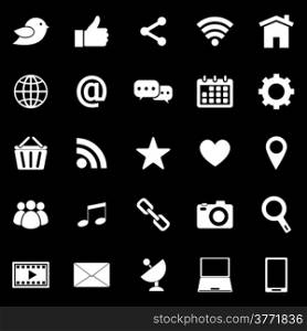 Social media icons on black background, stock vector