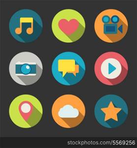 Social media icons set for blogging networking and content isolated vector illustration