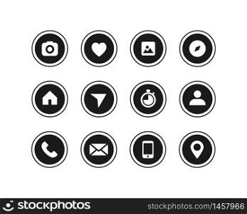 Social media icons set isolated on white background Vector EPS 10. Social media icons set isolated on white background. Vector EPS 10