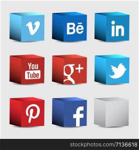 Social media icons set vector