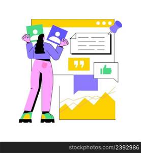 Social media management abstract concept vector illustration. SMM strategy, digital marketing tool, online presence on social media platforms, user engagement and interaction abstract metaphor.. Social media management abstract concept vector illustration.