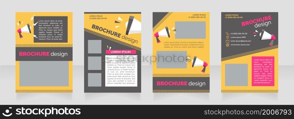 Social media marketing blank brochure layout design. Promo service. Vertical poster template set with empty copy space for text. Premade corporate reports collection. Editable flyer paper pages. Social media marketing blank brochure layout design