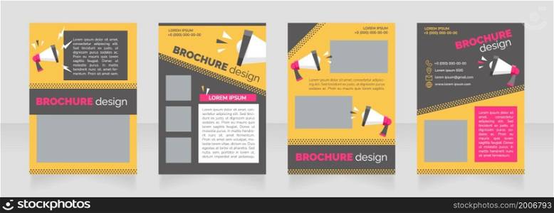 Social media marketing blank brochure layout design. Promo service. Vertical poster template set with empty copy space for text. Premade corporate reports collection. Editable flyer paper pages. Social media marketing blank brochure layout design