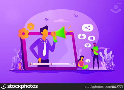 Social media marketing, digital promo campaign. SMM strategy. Like comment share giveaway, social networks promotion, like farming concept. Vector isolated concept creative illustration. Social network promotion concept vector illustration