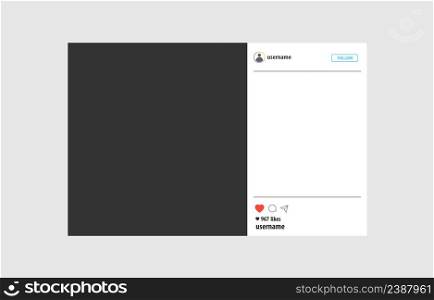 Social media mobile app page template. New post. Vector illustration.. Social media mobile app page template. New post. Vector.