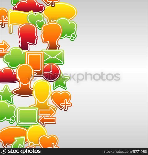 Social media network icon set seamless texture.. Social media network icon set seamless texture