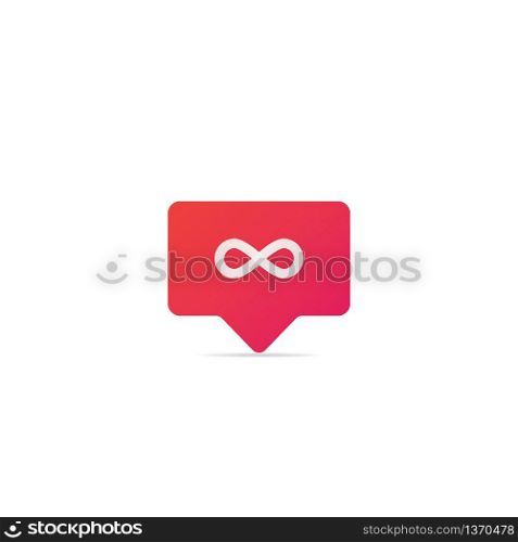 Social media network notification. User button symbol, for web, browsing, logo. Flat style vector graphic illustration