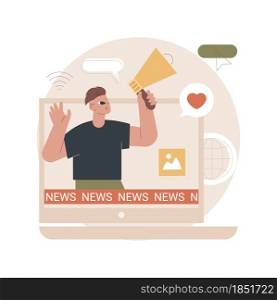 Social media news and tips abstract concept vector illustration. Social media marketing, algorithm news, promote profile, engagement tips, latest updates, content advice abstract metaphor.. Social media news and tips abstract concept vector illustration.