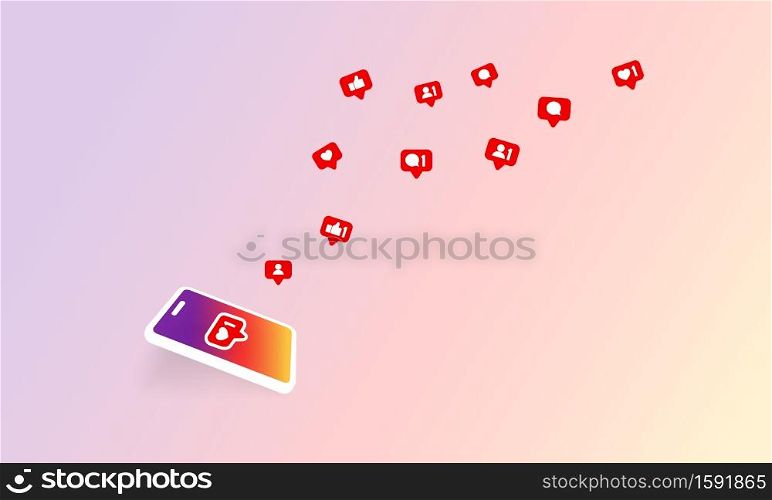 Social media notification icon. Follow, like, new comments symbol. Social networking. Vector on isolated background. EPS 10.. Social media notification icon. Follow, like, new comments symbol. Social networking. Vector on isolated background. EPS 10