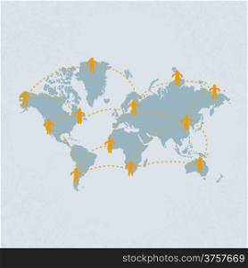 Social media people communication on the world map . eps 10 vector format