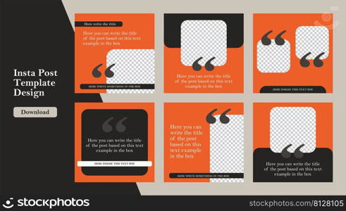 Social media post template collection. Trendy editable Instagram Post and Stories template. Instagram frame, design for social media, backgrounds for instagram in vector illustration.