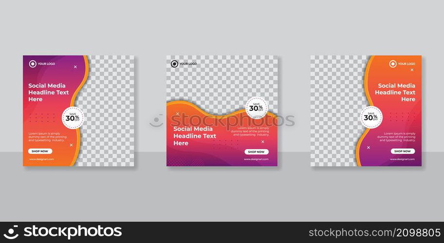 Social media post template for digital marketing and sale promo