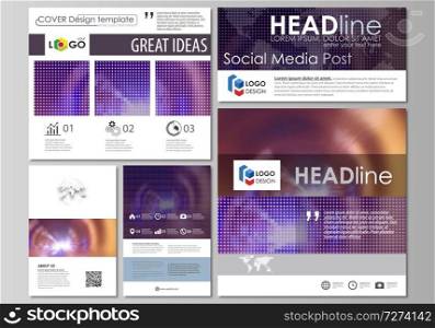 Social media posts set. Business templates. Easy editable abstract flat design template, vector layouts in popular formats. Bright color colorful design, beautiful futuristic background.. Social media posts set. Business templates. Easy editable abstract style template, vector layouts in popular formats. Bright color colorful design, beautiful futuristic background.