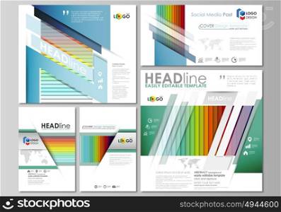 Social media posts set. Business templates. Vector layouts in popular formats. Bright color rectangles, colorful design, overlapping geometric rectangular shapes forming abstract beautiful background.. Social media posts set. Business templates. Easy editable abstract flat design template, layouts in popular formats, vector illustration. Bright color rectangles, colorful design with overlapping geometric rectangular shapes forming abstract beautiful background.
