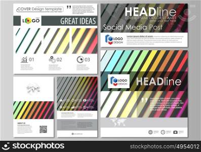 Social media posts set. Business templates. Vector layouts in popular formats. Bright color rectangles, colorful design with geometric rectangular shapes forming abstract beautiful background.. Social media posts set. Business templates. Easy editable abstract flat design template, layouts in popular formats, vector illustration. Bright color rectangles, colorful design with geometric rectangular shapes forming abstract beautiful background.
