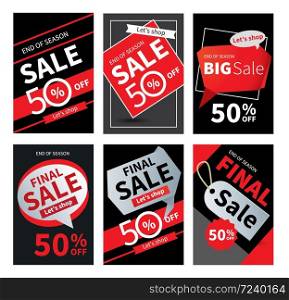 Social media sale banners and ads web template set. Vector illustrations for website and mobile banners, posters, email and newsletter designs, ads, coupons, promotional.