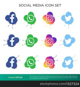 Social media set icon vector