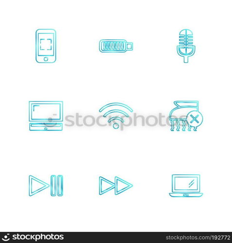 social media , smart phone , mobile , internet , chat , message , search , storage , clock , cloud,   camcoder , alarm , icon, vector, design,  flat,  collection, style, creative,  icons