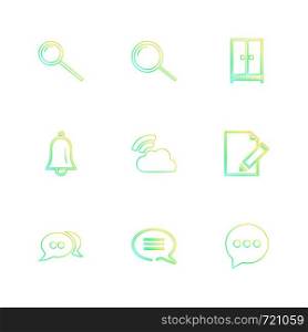 social media , smart phone , mobile , internet , chat , message , search , storage , clock , cloud, camcoder , alarm , icon, vector, design, flat, collection, style, creative, icons