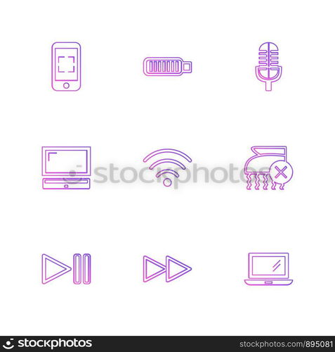 social media , smart phone , mobile , internet , chat , message , search , storage , clock , cloud, camcoder , alarm , icon, vector, design, flat, collection, style, creative, icons