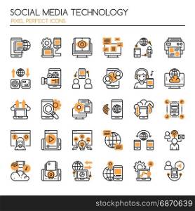 Social Media Technology , Thin Line and Pixel Perfect Icons