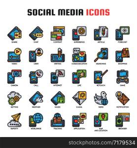 Social Media , Thin Line and Pixel Perfect Icons