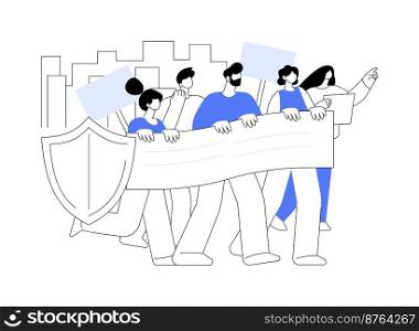 Social movement abstract concept vector illustration. Big crowd, mass protest, social or political change, group action, democratic movement, political rights, propaganda abstract metaphor.. Social movement abstract concept vector illustration.