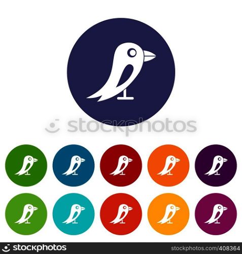 Social network bird in simple style isolated on white background vector illustration. Social network bird set icons