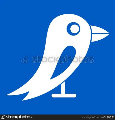 Social network bird in simple style isolated on white background vector illustration. Social network bird icon white