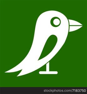 Social network bird in simple style isolated on white background vector illustration. Social network bird icon green