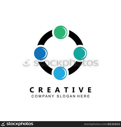 social network community molecular logo vector symbol