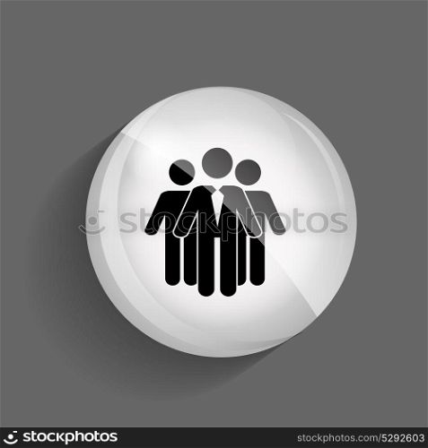 Social Network Glossy Icon Vector Illustration on Gray Background. EPS10.. Social Network Glossy Icon Vector Illustration