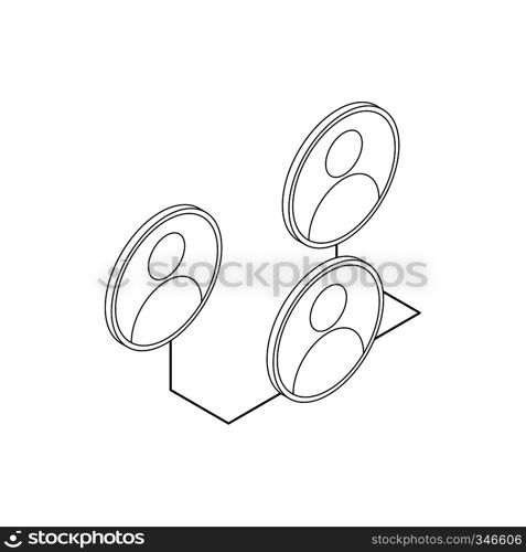 Social network icon in isometric 3d style isolated on white background. Social network icon, isometric 3d style