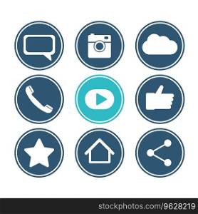 Social network icon set flat design collection Vector Image
